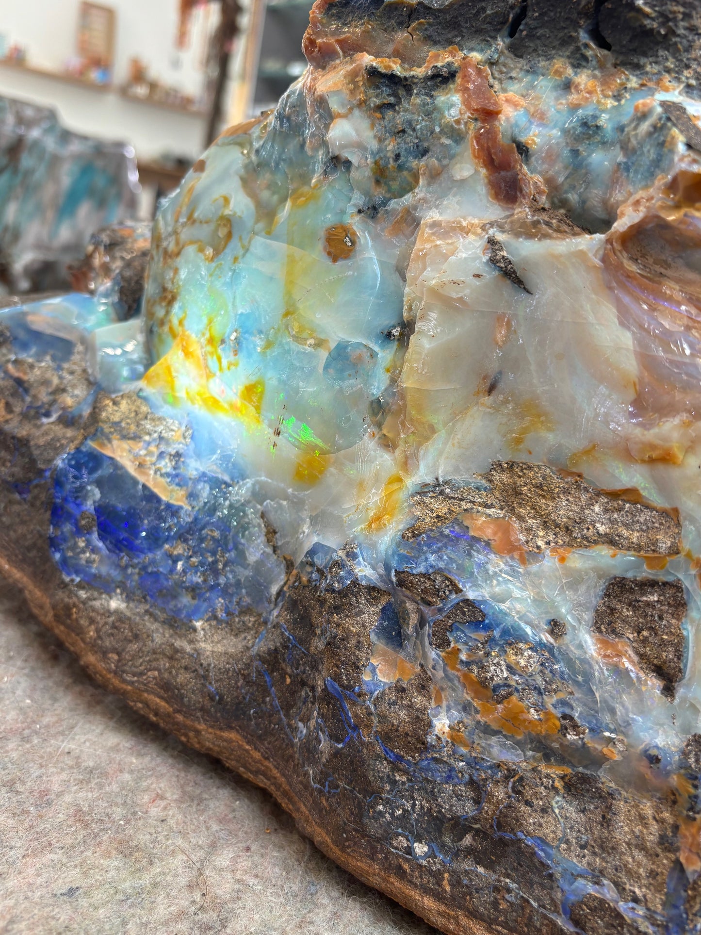 Boulder Opal XXL über 22,5Kg, in bester Qualität Museumsstück der vermutlich größte australische Edelopal im deutschsprachigen Raum