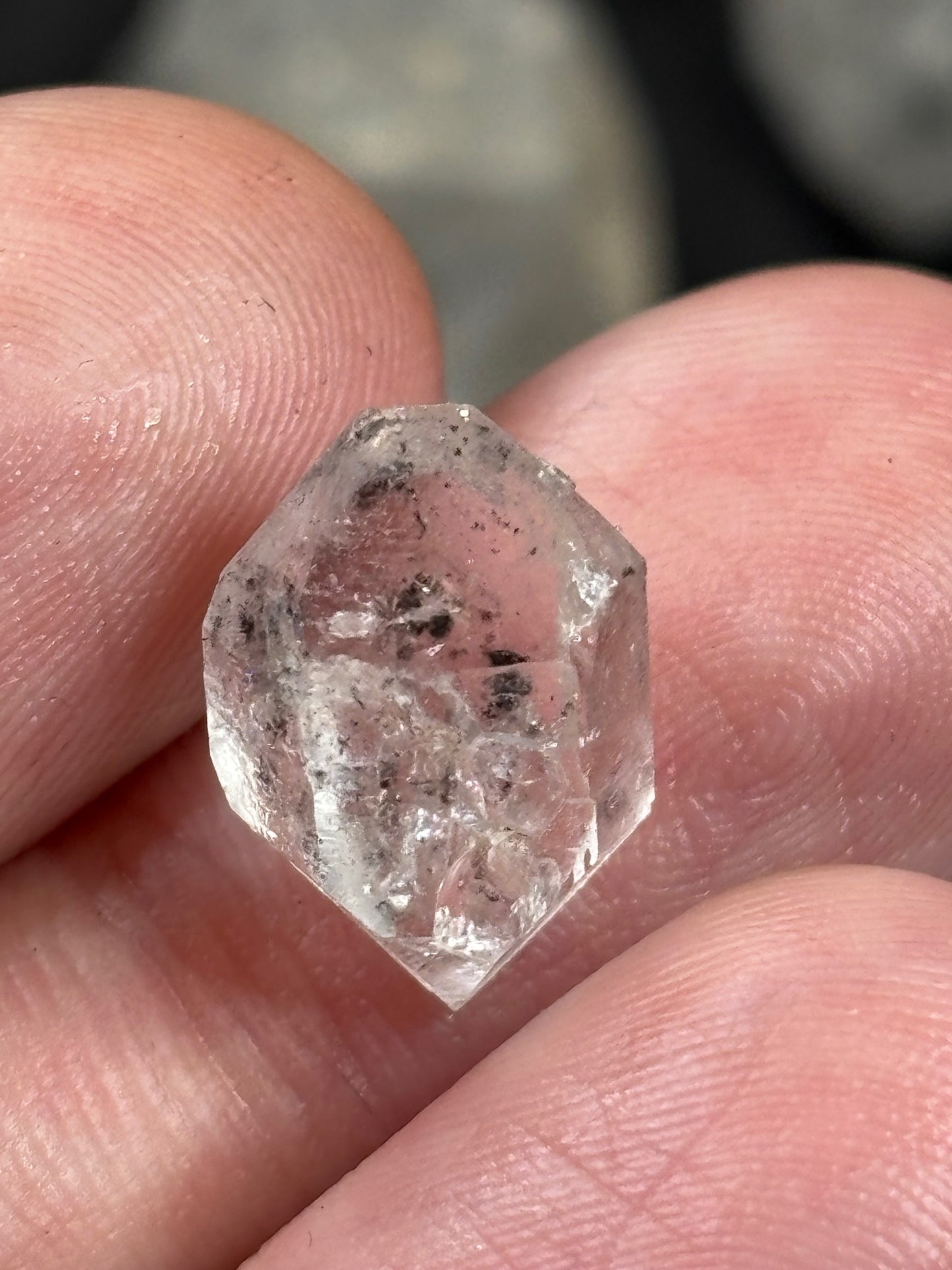 Bergkristall im Herkimer Diamanten Stil, Guizhou China, sehr gute Qualität, Enhydro