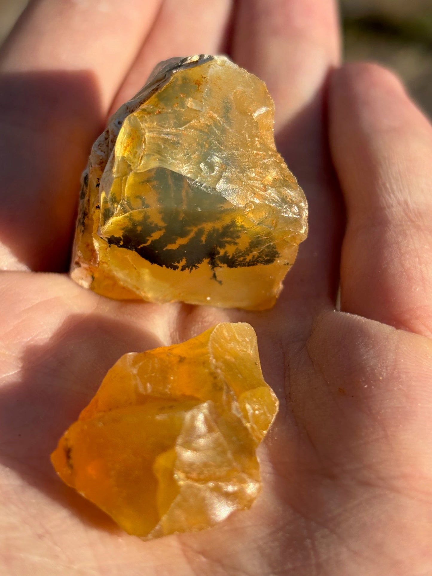 Opal gelb Honigopal, Edelsteinqualität Dendritenopal Goldopal, Madu Opal