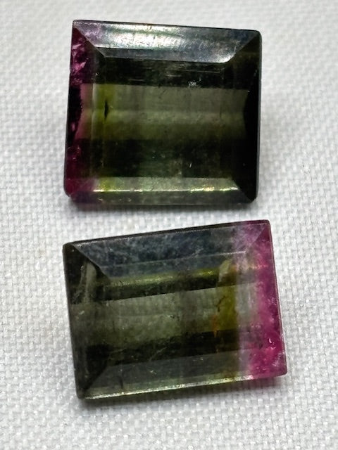 Mehrfärbige Turmalin facettiert Edelsteinqualität, Bi- Tri- color Wassermelonenturmalin Elbait