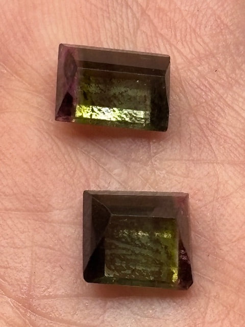 Mehrfärbige Turmalin facettiert Edelsteinqualität, Bi- Tri- color Wassermelonenturmalin Elbait