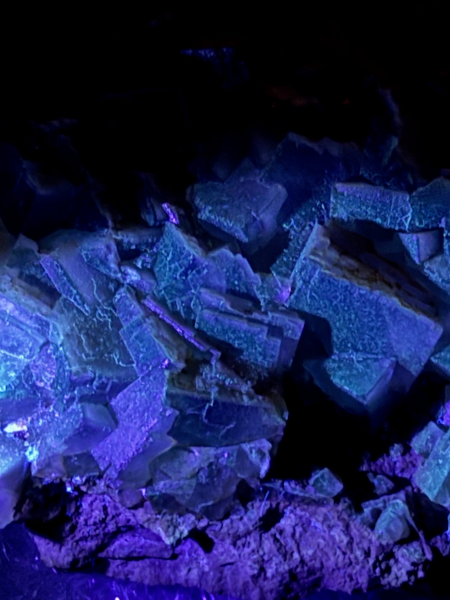 Fluorit grün violett XXL (UV Aktiv) Wölsendorf Bayern Deutschland, Museumsstück Regenbogenfluorit Würfel Oktaeder