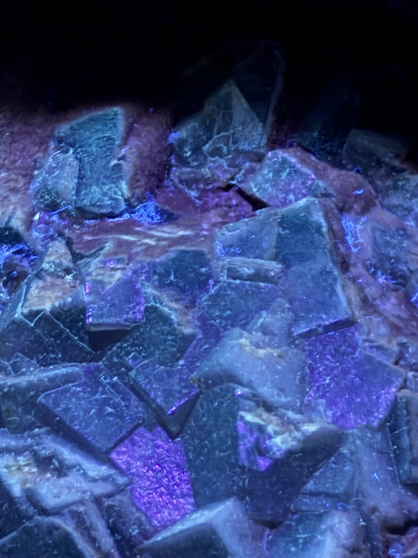 Fluorit grün violett XXL (UV Aktiv) Wölsendorf Bayern Deutschland, Museumsstück Regenbogenfluorit Würfel Oktaeder