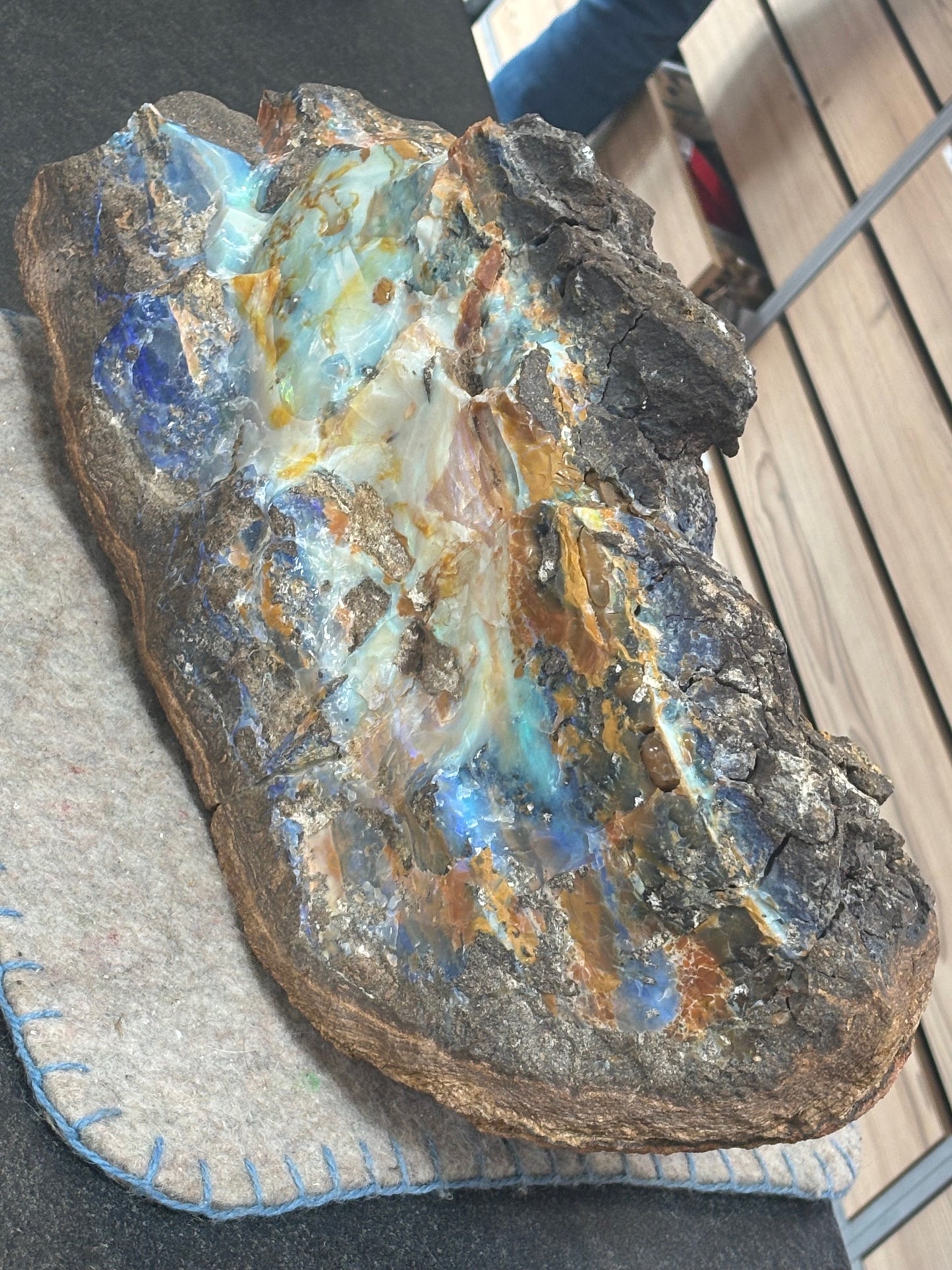 Boulder Opal XXL über 22,5Kg, in bester Qualität Museumsstück der vermutlich größte australische Edelopal im deutschsprachigen Raum