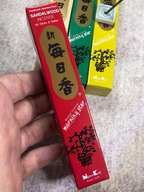 Japanische Räucherstäbchen Morning Star – Nippon Kodo holzige Sorten Palo Santo, Patchouli, Zedern- oder Sandelholz