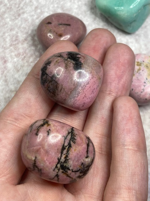 Trommelsteine Premium Qualität – Amazonit, Rhodochrosit oder Rhodonit