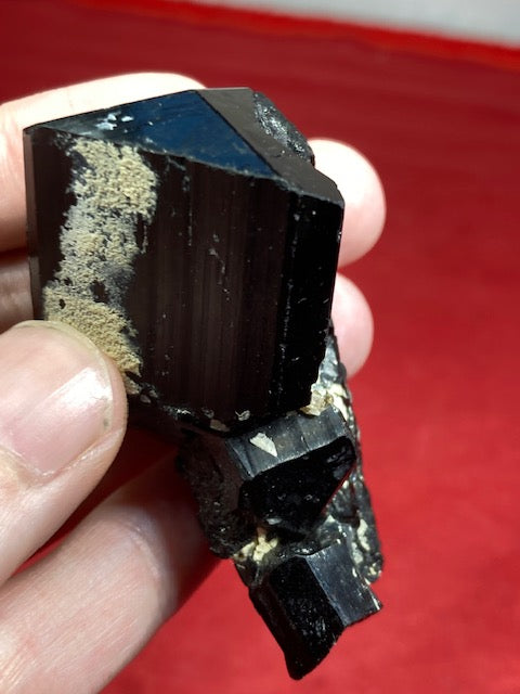 Schwarze Turmalin Kristallstufen mit Endflächen in bester Qualität, naturbelassen, Rauchquarz, Bergkristall, Quarz, Feldspat
