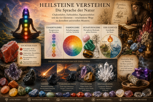 Wie erkennt man die energetische Qualität eines Energiesteins? Chakrenlehre, Farbenlehre, Signaturenlehre und die Lehre der vier Elemente