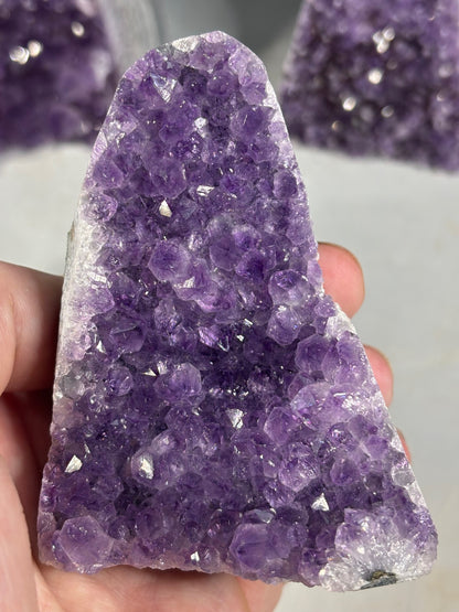 Amethyst Druse freistehend, Uruguay dunkelviollet in bester Qualität, verschiedene Größen