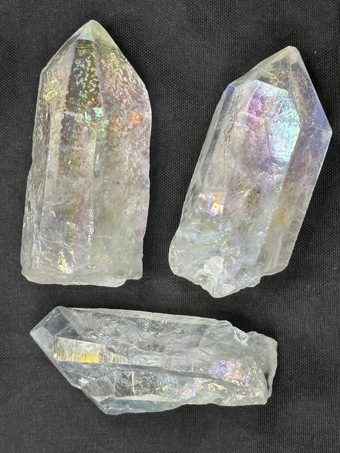 Angel Aura Bergkristalle, durch Silber veredelt, in bester Qualität, Brasilien Aqua Aura weiß