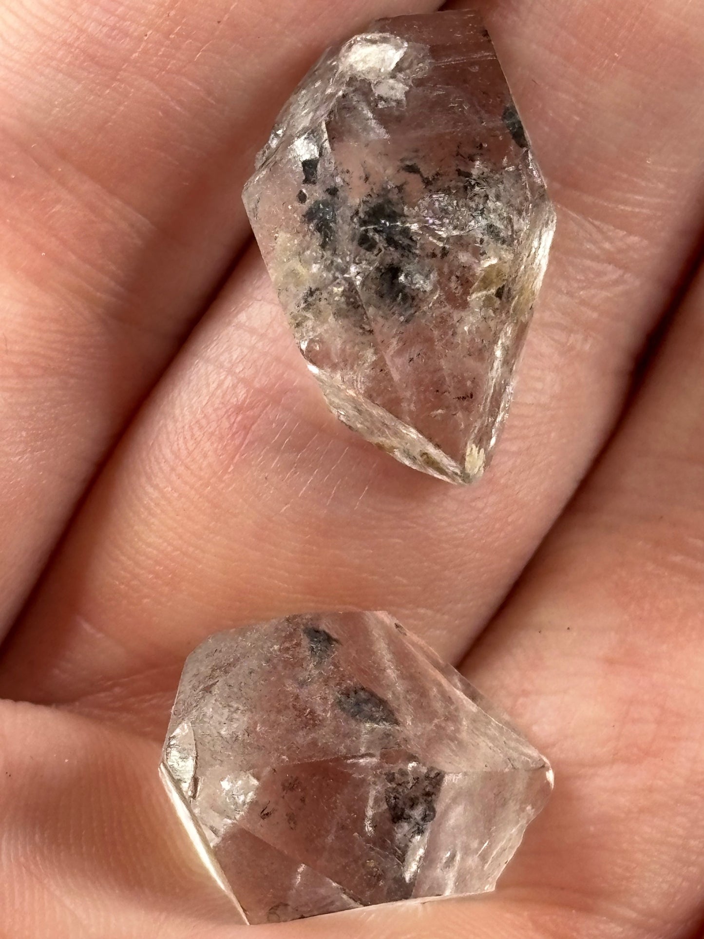 Bergkristall im Herkimer Diamanten Stil, Guizhou China, sehr gute Qualität, Enhydro