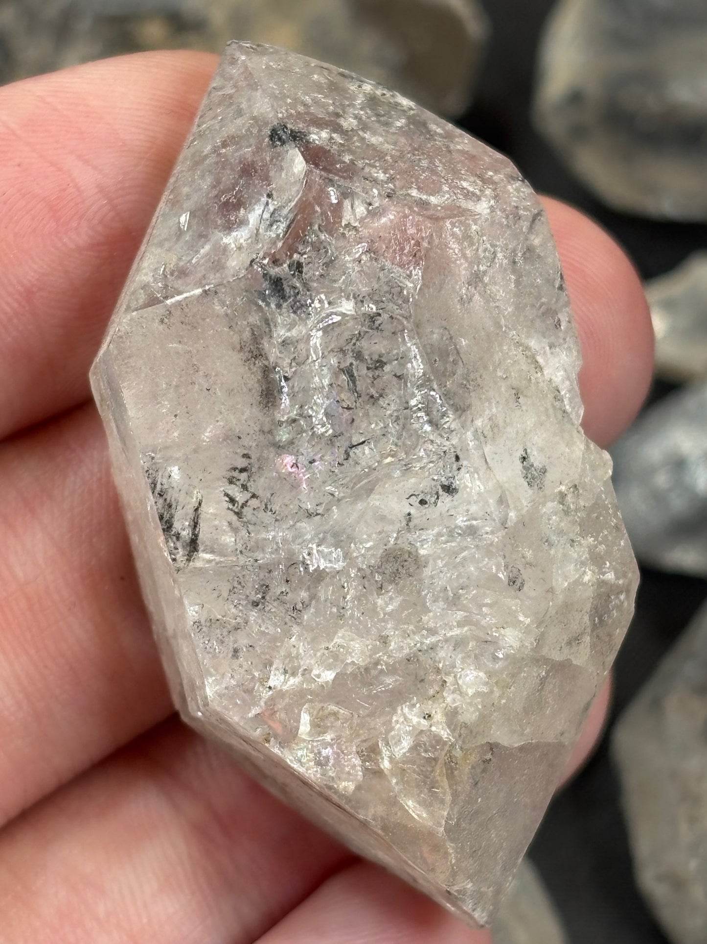 Bergkristall im Herkimer Diamanten Stil, Guizhou China, sehr gute Qualität, Enhydro