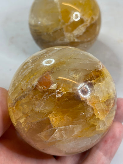 Citrin Golden Healer Kugel XL, in bester Qualität, gelber Quarz Hämatoidquarz