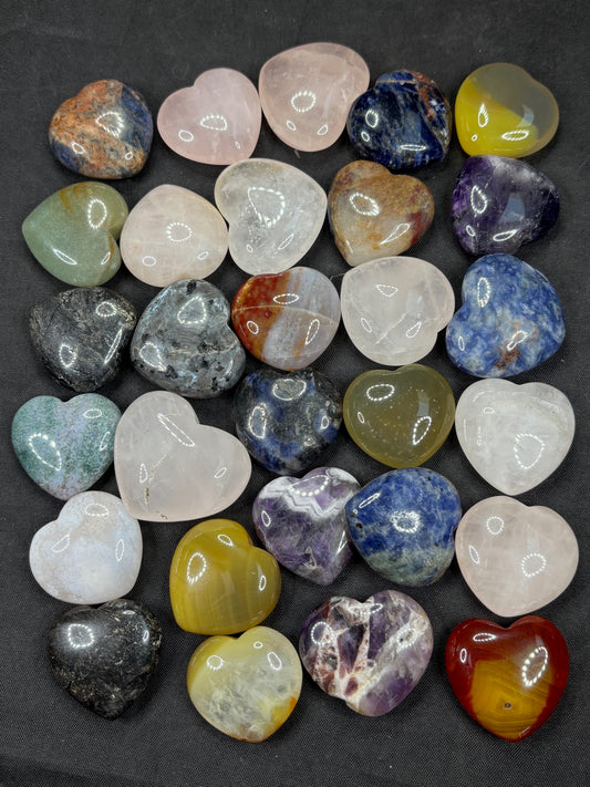 Edelstein Herz ca. 25 x 25mm verschiedene Sorten aus aller Welt, Edelsteinherzen in bester Qualität