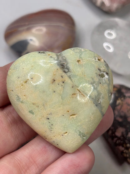 Edelsteinherzen gemischt ca. 50mm, in bester Qualität Rhodonit Quarz Bergkristall Chrysopras Jaspis Achat & viele mehr Edelstein Herz