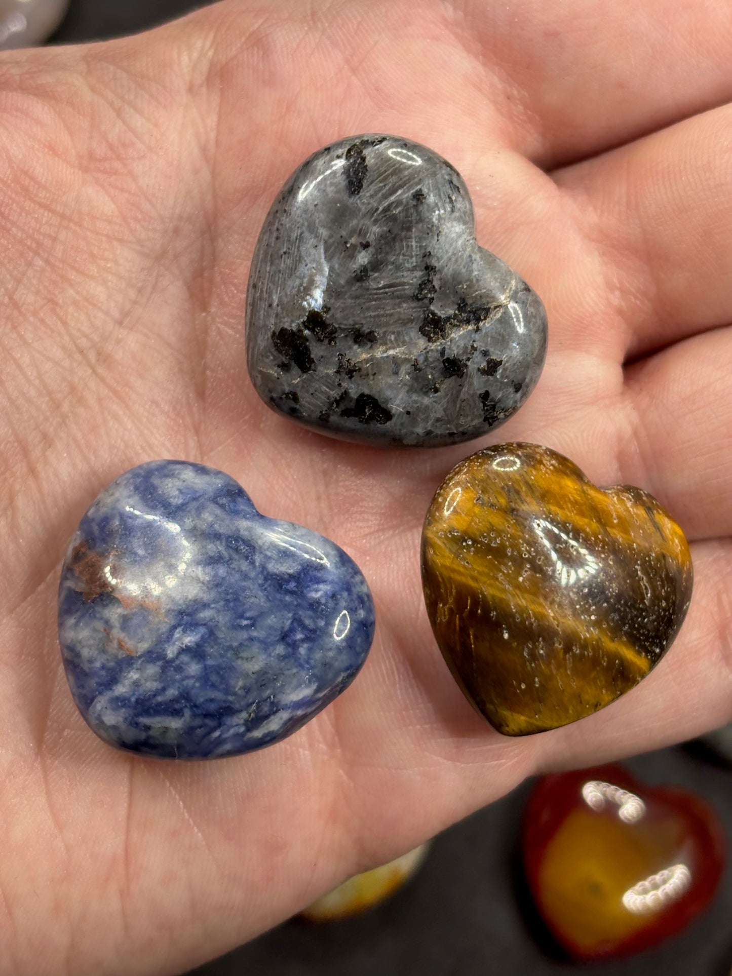 Edelstein Herz ca. 25 x 25mm verschiedene Sorten aus aller Welt, Edelsteinherzen in bester Qualität