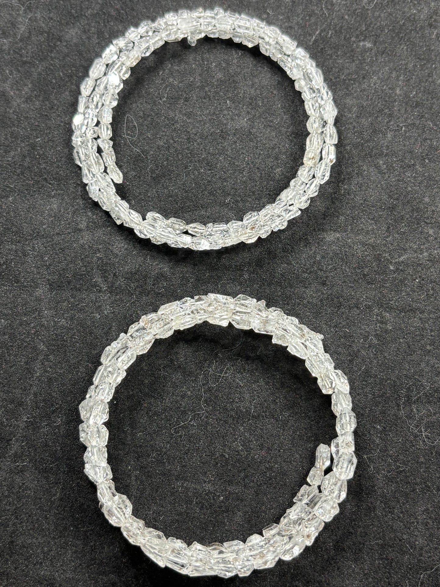 Herkimer Diamant Armband, größenverstellbar, UV aktiv Petroleum Quarz, Glühwürmchen Quarz