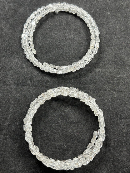 Herkimer Diamant Armband, größenverstellbar, UV aktiv Petroleum Quarz, Glühwürmchen Quarz