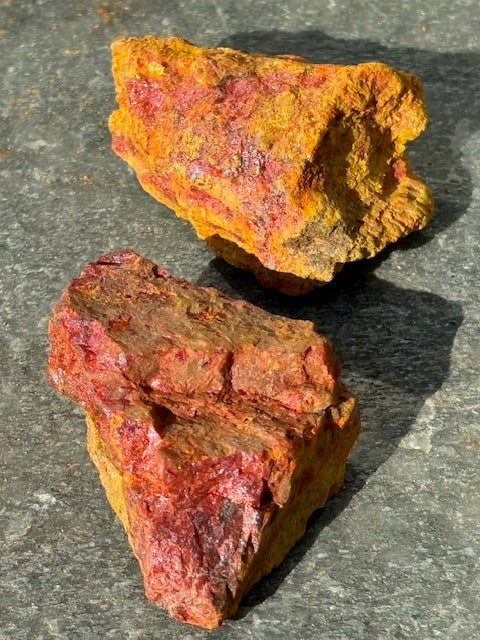 Auripigment & Realgar in bester Qualität, Königsgelb  Colorindex:  PY 39.77086 Rubinschwefel  Colorindex: PY 39.77085