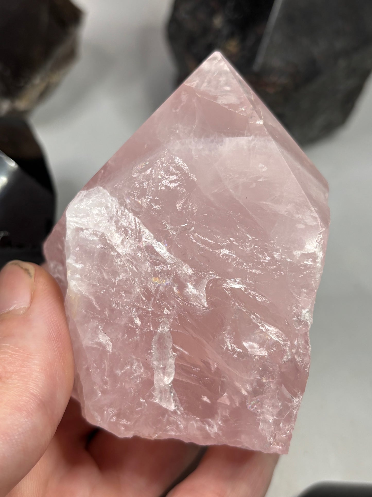 Halbpolierte Spitzen Freiformen, Turmalin Rauchquarz Rosenquarz Obsidian Adular (Mondstein) verschiedene Sorten