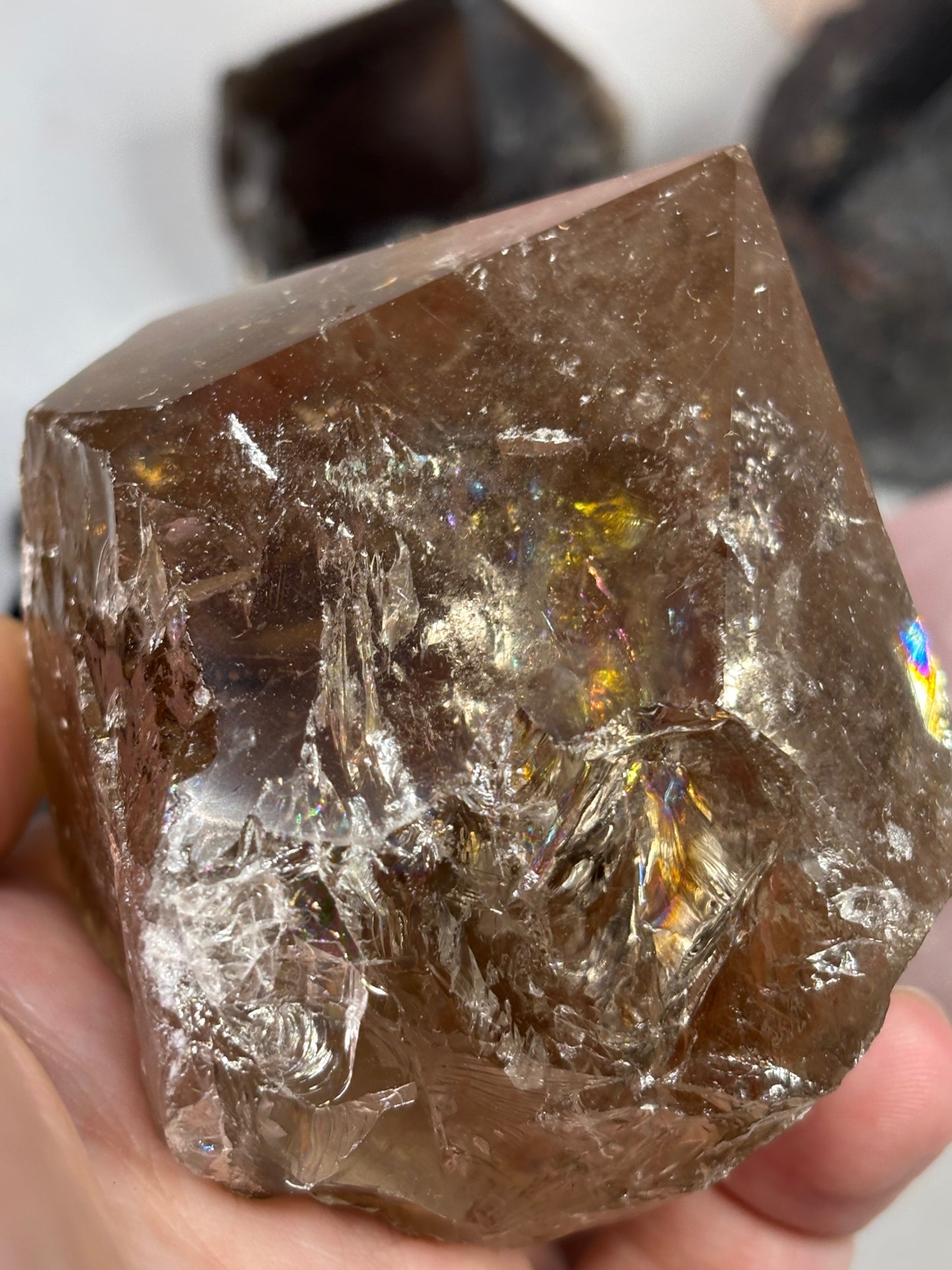 Halbpolierte Spitzen Freiformen, Turmalin Rauchquarz Rosenquarz Obsidian Adular (Mondstein) verschiedene Sorten