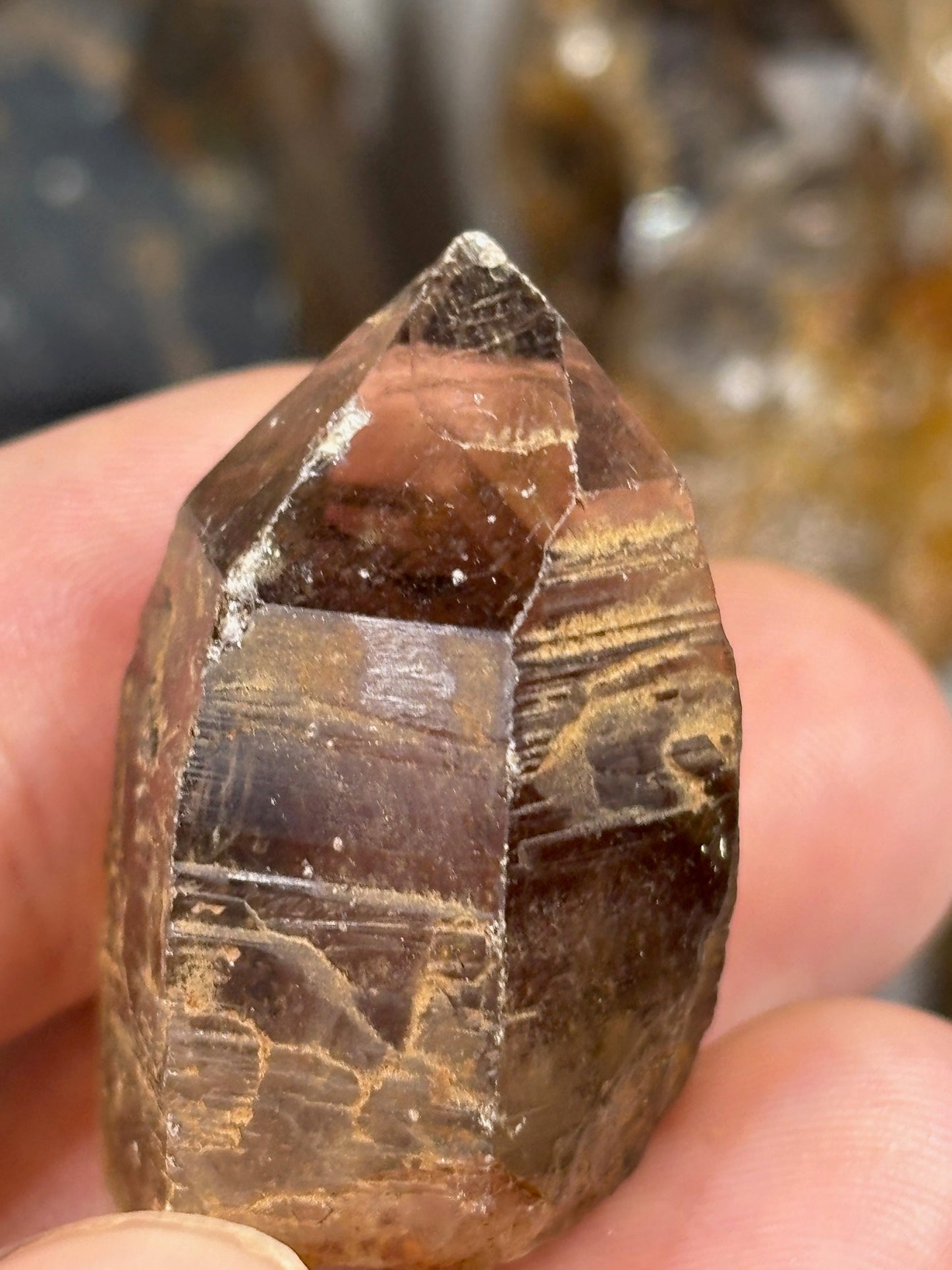 Rauchquarz Kristalle & Kristallstücke, Malawi Morion teilweise sehr transparent Elestial Jacaré Quarz Phantomquarz Ägirin Akmit Feldspat Zomba