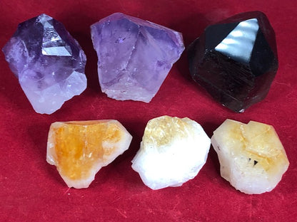 Freistehende Amethyst Citrin oder Rauchquarz Spitze in bester Qualität, naturbelassen Morion
