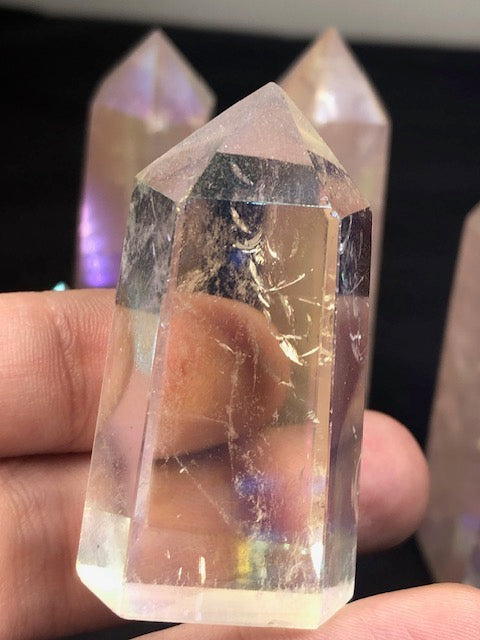 Angel Aura oder Titan Aura in bester Qualität, Bergkristall Rosenquarz Amethyst Kristalle Regenbogen Aura