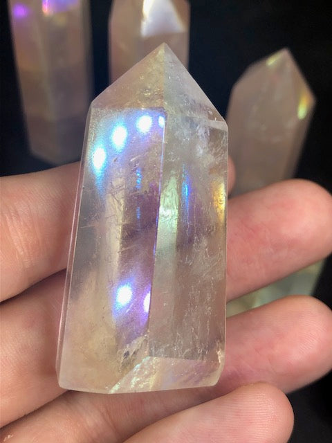 Angel Aura oder Titan Aura in bester Qualität, Bergkristall Rosenquarz Amethyst Kristalle Regenbogen Aura