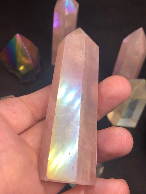 Angel Aura oder Titan Aura in bester Qualität, Bergkristall Rosenquarz Amethyst Kristalle Regenbogen Aura