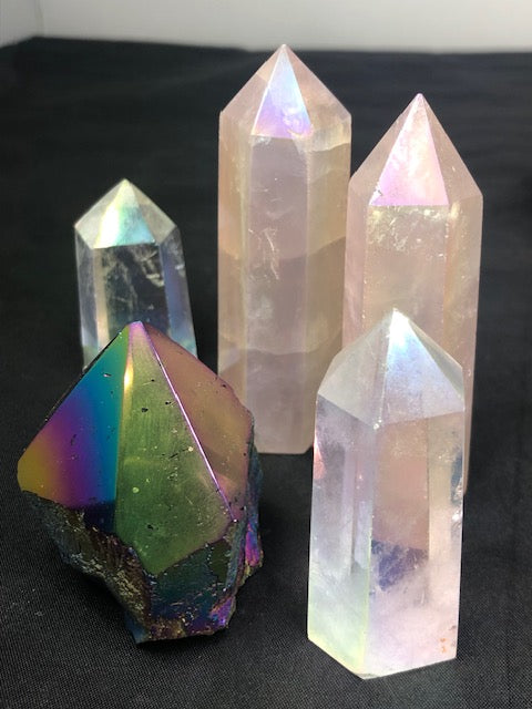 Angel Aura oder Titan Aura in bester Qualität, Bergkristall Rosenquarz Amethyst Kristalle Regenbogen Aura