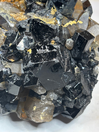 Turmalin schwarz & Rauchquarz Kristallstufe XXL (ca. 4Kg), sehr gute Qualität Schörl Museum Morion