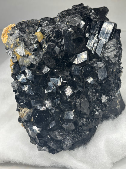 Turmalin schwarz, Rauchquarz & Hyalith (UV-aktiv) Kristallstufe XXL (ca. 5,1Kg), beste Qualität Schörl Museum Morion Glasopal