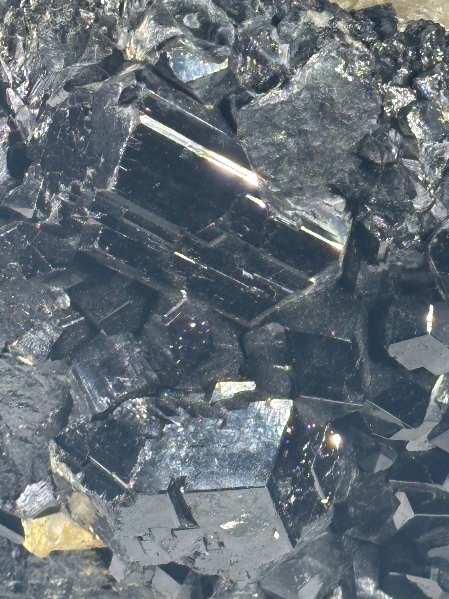 Turmalin schwarz, Rauchquarz & Hyalith (UV-aktiv) Kristallstufe XXL (ca. 5,1Kg), beste Qualität Schörl Museum Morion Glasopal