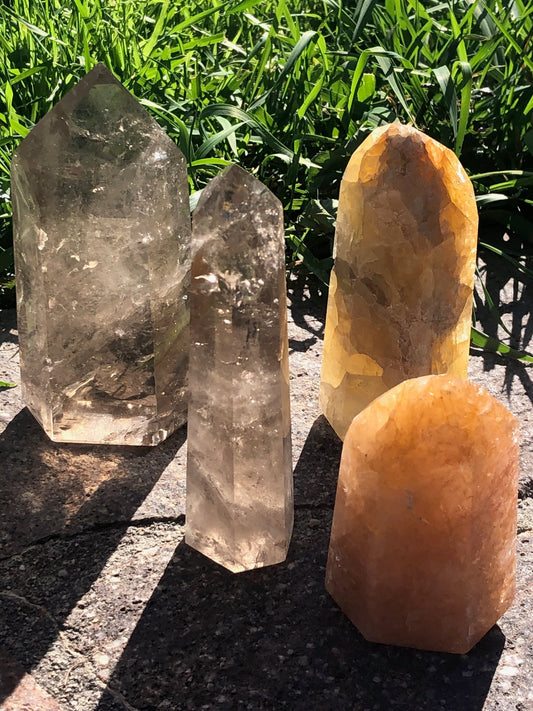 Rauchquarz Kristalle poliert, oder Citrin golden Healer (Hematoid Quarz) Obelisken