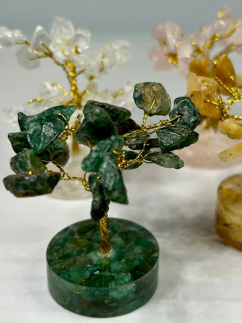 Edelsteinbaum verschiedene Sorten in bester Qualität, Grünquarz Citrin Bergkristall Rosenquarz Glücksbaum