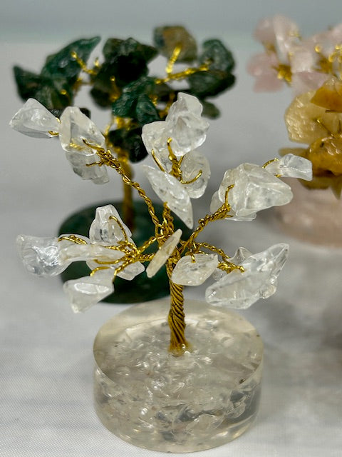 Edelsteinbaum verschiedene Sorten in bester Qualität, Grünquarz Citrin Bergkristall Rosenquarz Glücksbaum