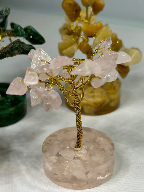 Edelsteinbaum verschiedene Sorten in bester Qualität, Grünquarz Citrin Bergkristall Rosenquarz Glücksbaum