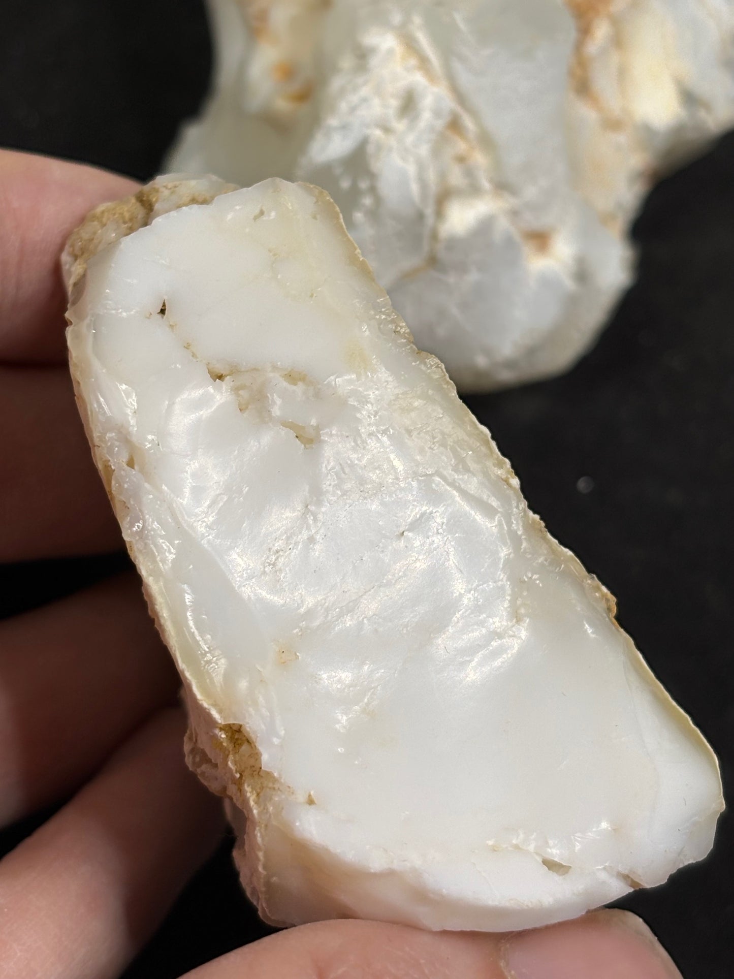 Kascholong Rohsteine Opal weiß, Edelsteinqualität Milchopal Porzellanopal