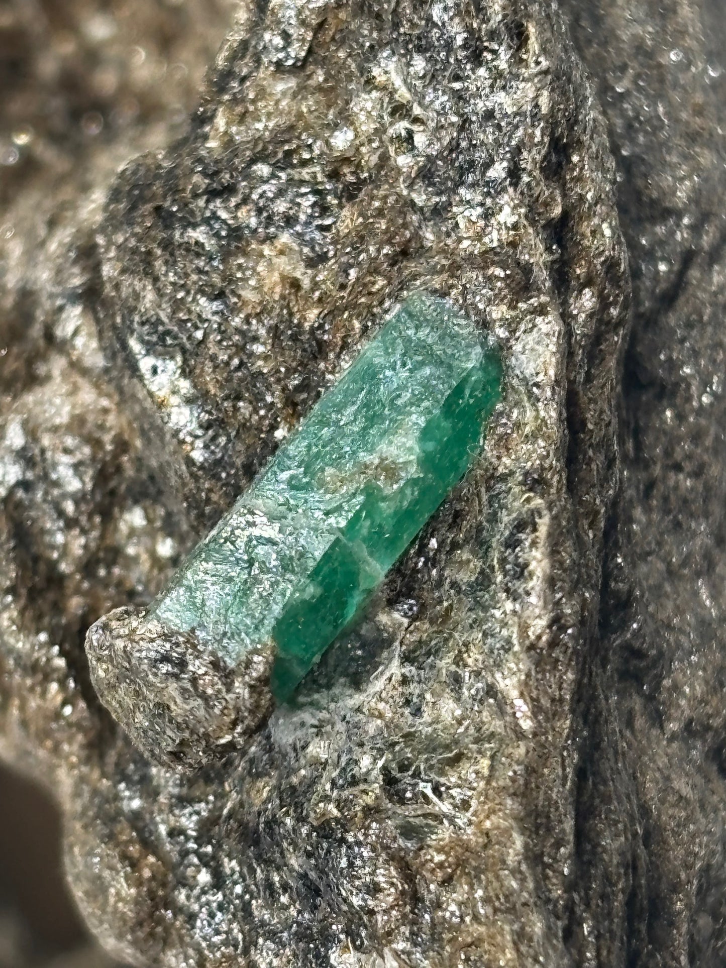 Smaragdkristalle auf Matrix, Habachtal EXTRA Qualität, Museumsstück Smaragd in Biotit Glimmer Matrix, Alpine Mineralien