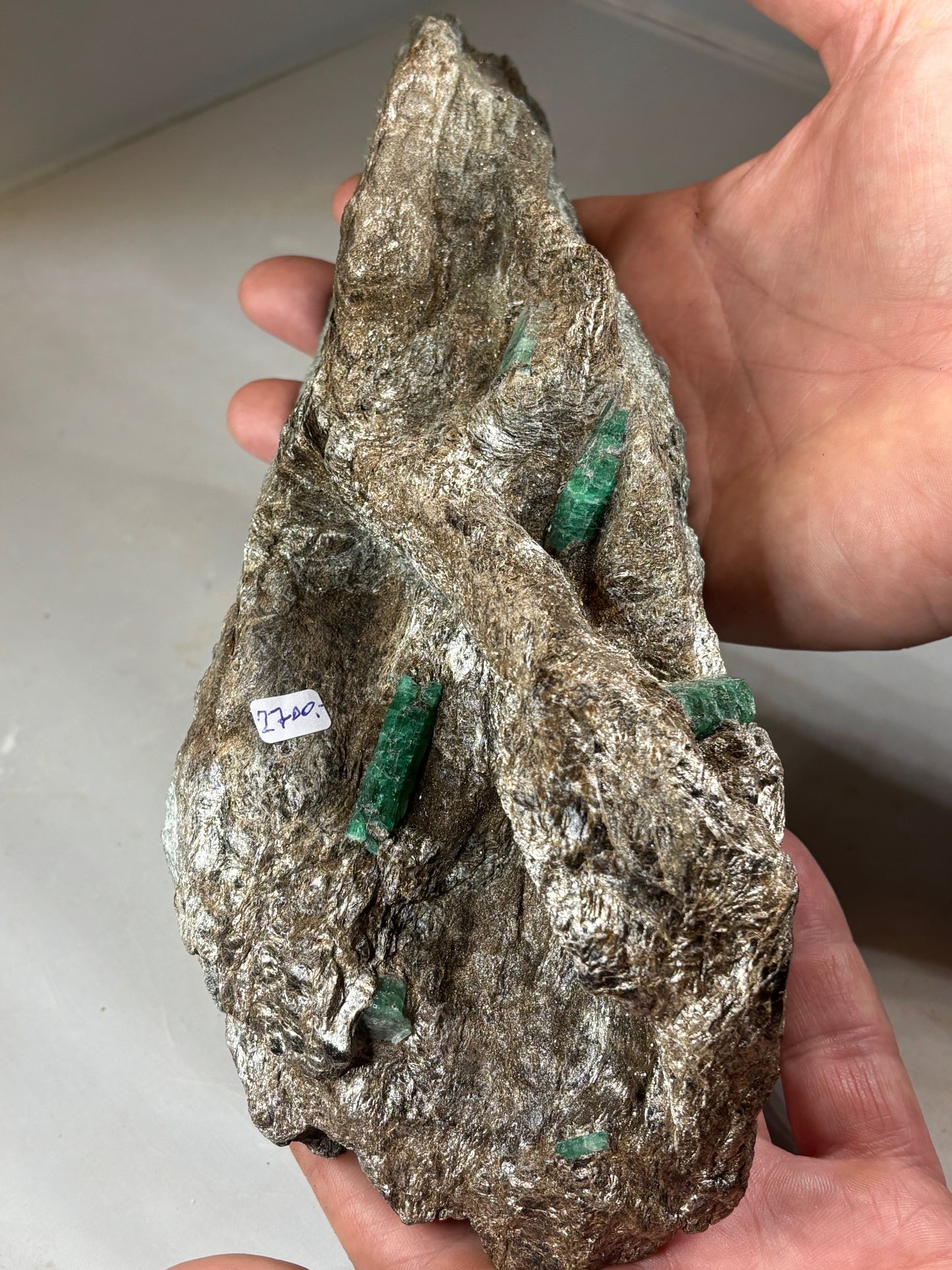 Smaragdkristalle auf Matrix, Habachtal EXTRA Qualität, Museumsstück Smaragd