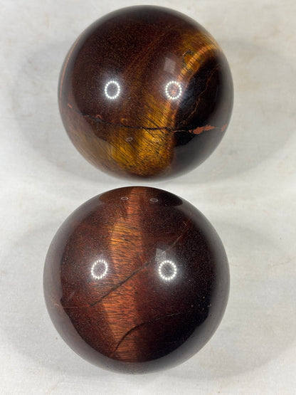 Tigerauge Kugel XL gelb & rot mit Tigereisen, beste Qualität, ca. 60-80mm Durchmesser Ochsenauge