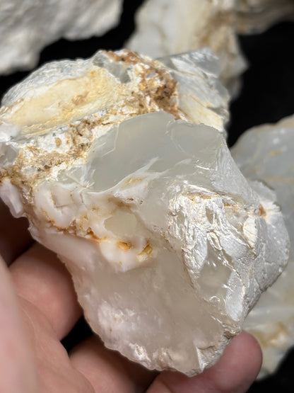 Kascholong Rohsteine Opal weiß, Edelsteinqualität Milchopal Porzellanopal